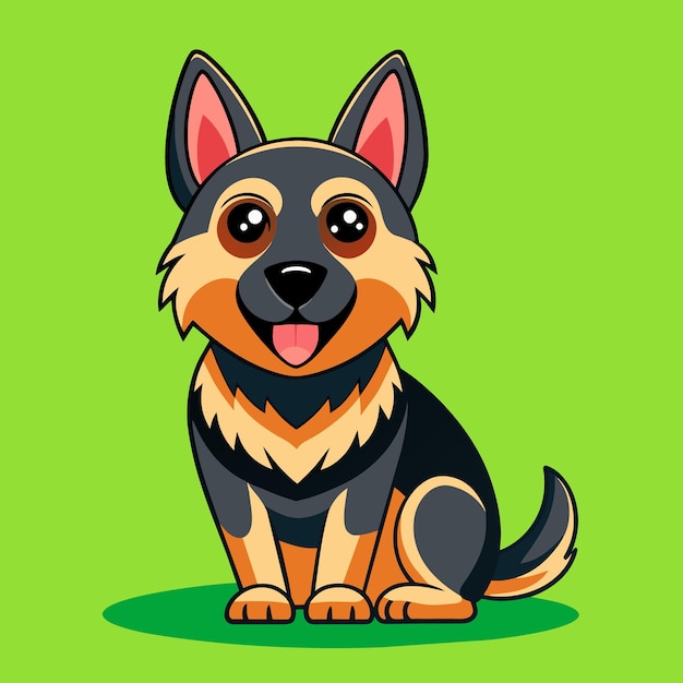 Premium Vector | German shepherd cute pet vector eps