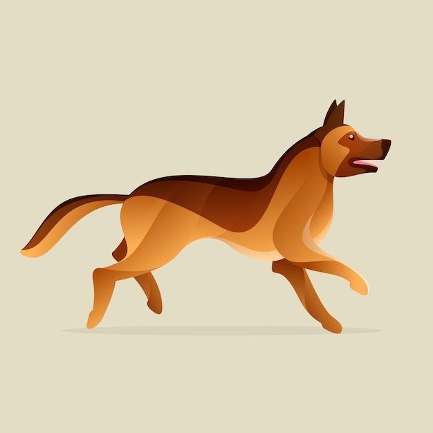 Vector german shepherd dog. animal design