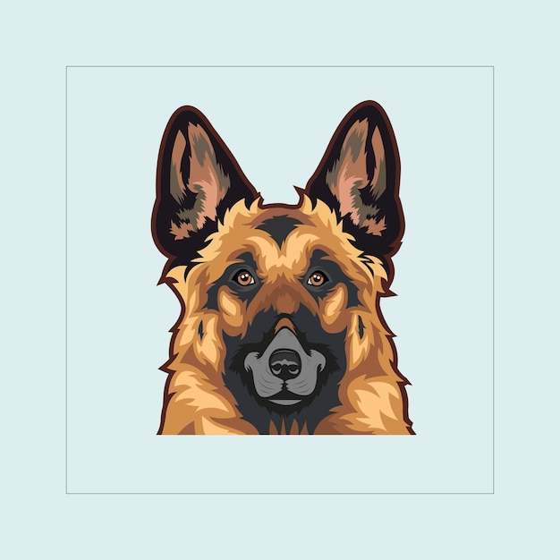 German Shepherd Dog head illustration vector