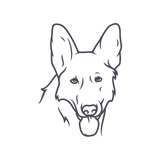   German Shepherd Dog - vector logo/icon illustration mascot