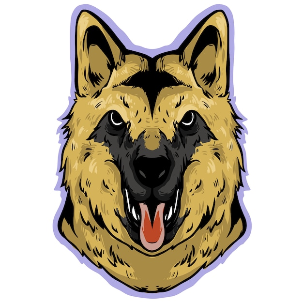 german shepherds  head mascot design