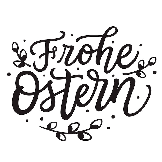 German translation Happy Easter hand lettering