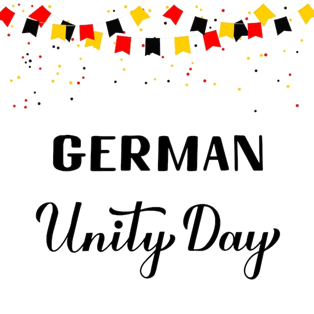 Premium Vector German Unity Day calligraphy hand lettering National holiday in Germany