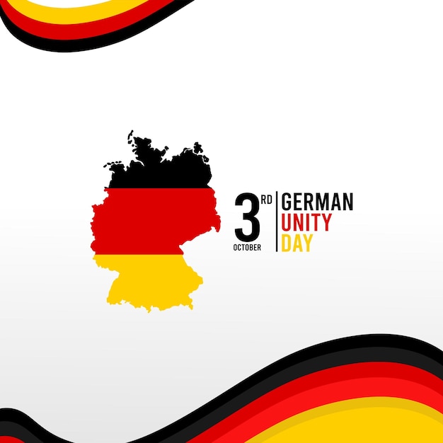 German Unity Day with a map of Germany