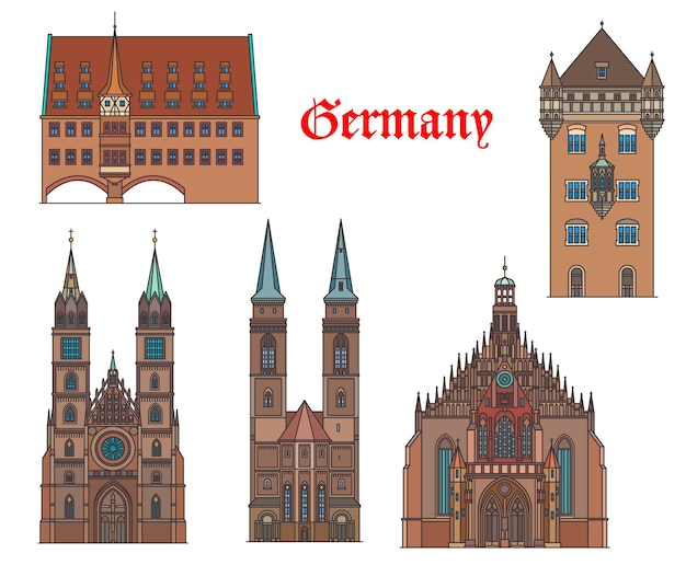 Германия архитектура Нюрнберг путешествия ориентир