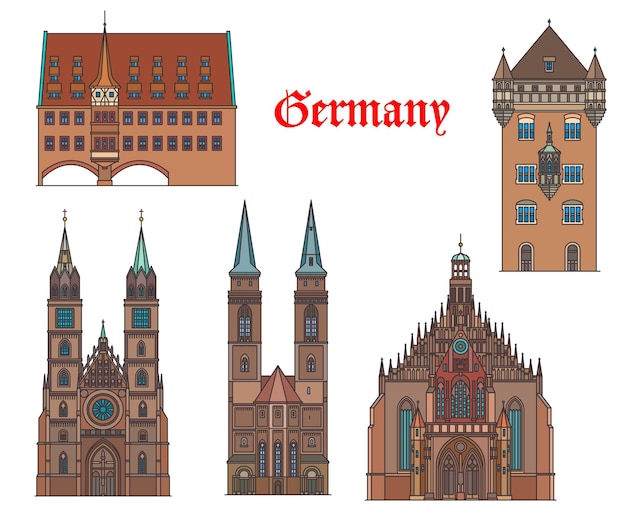 Architettura della germania punto di riferimento di viaggio di norimberga