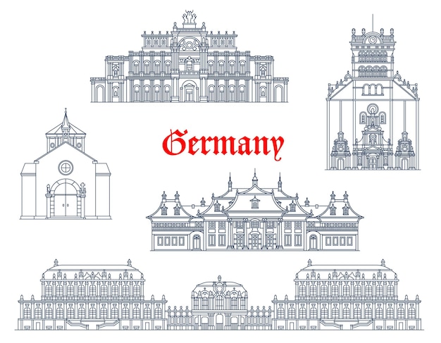 Edifici di architettura della germania, di dresda e di treviri