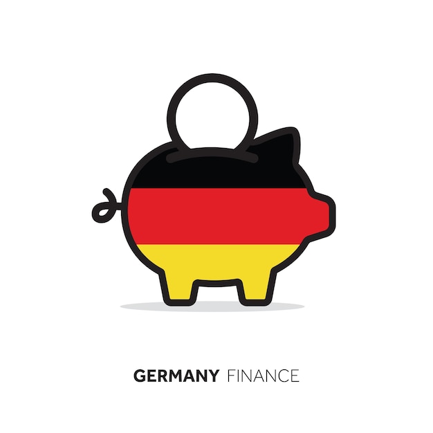 Germany economic concept Piggy bank with national flag