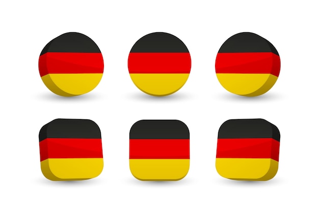 Germany flag 3d vector illustration button flag of Germany isolated on white