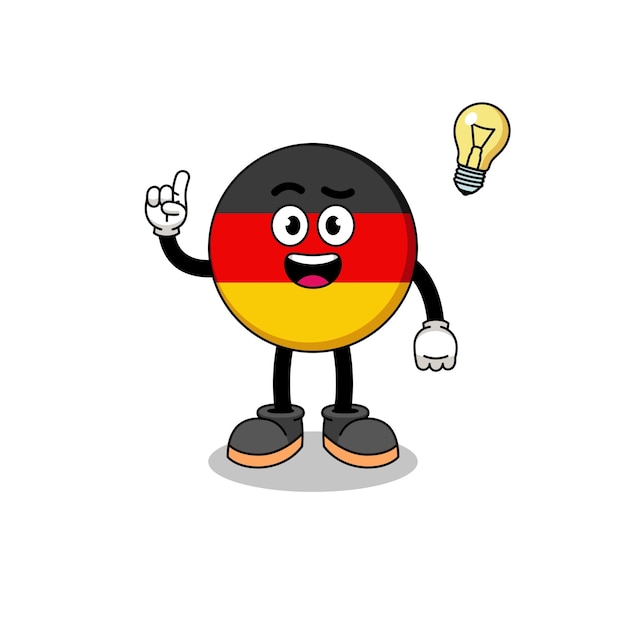 Germany flag cartoon with get an idea pose character design