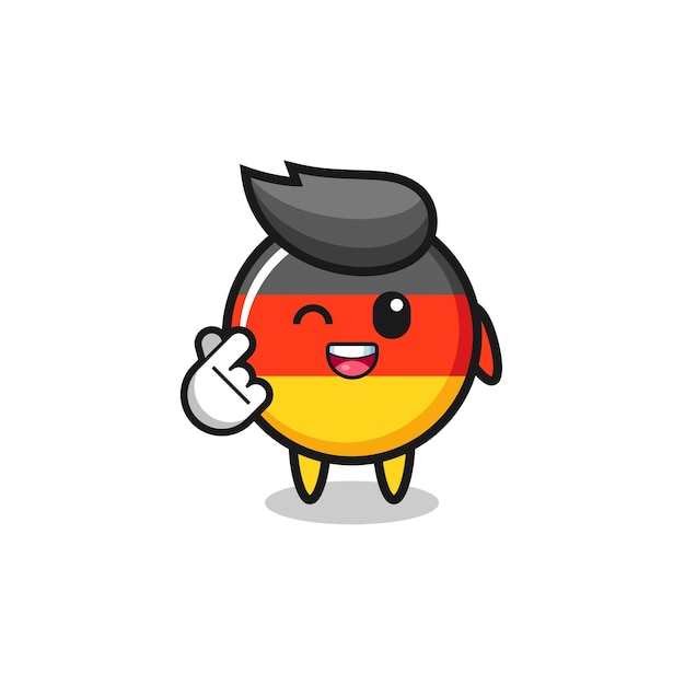 Germany flag character doing korean finger heart