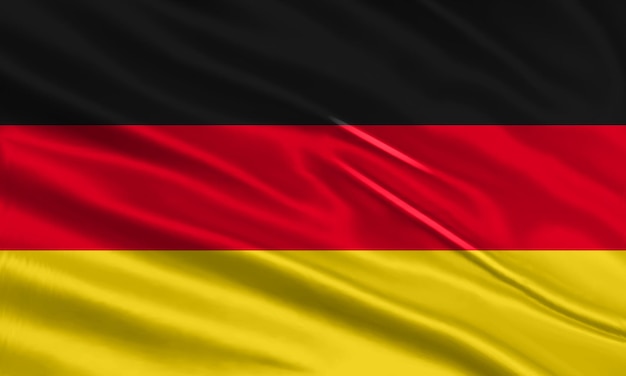 Germany flag design. waving german flag made of satin or silk fabric. vector illustration