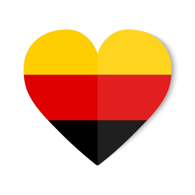 Germany flag with origami style on heart 