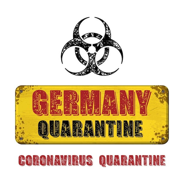 Germania grunge targhetta gialla quarantena