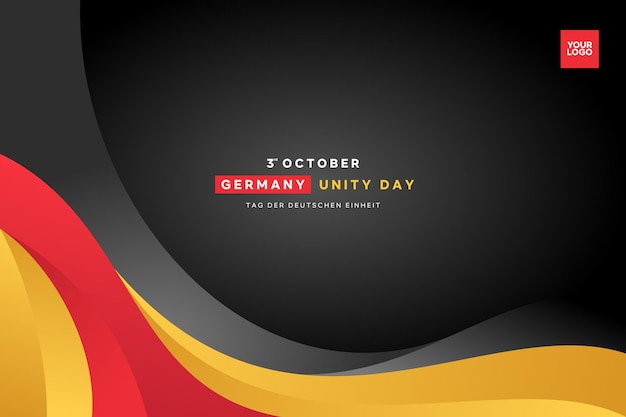 Vector germany independence day flag background with 3rd october logotype