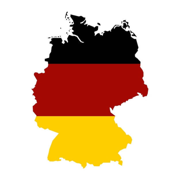 Germany map background with states Germany map isolated on white background with flag Vector illus