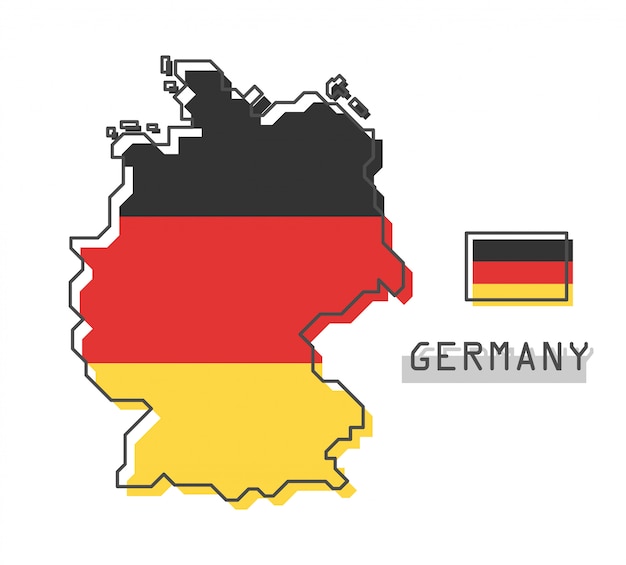 Vector germany map and flag