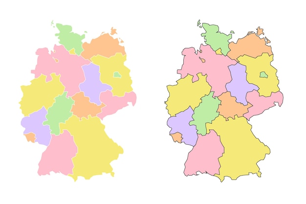 Germany political map Low detailed