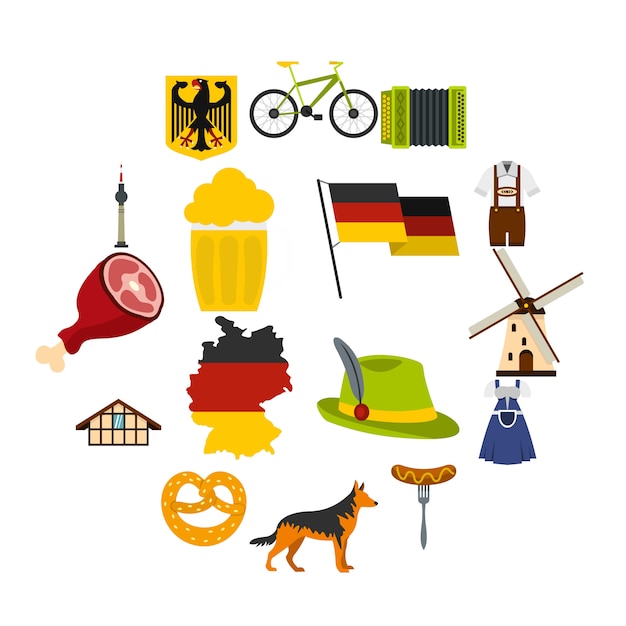 Vector germany set flat icons