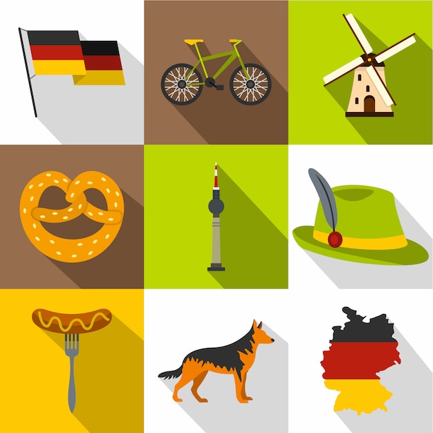 Germany set, flat style