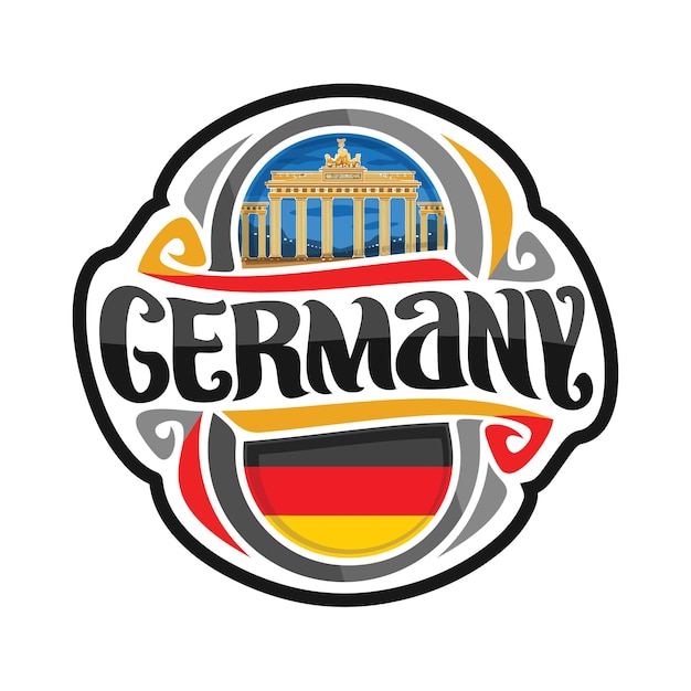 Germany Sticker Flag Logo Badge Travel Souvenir Illustration