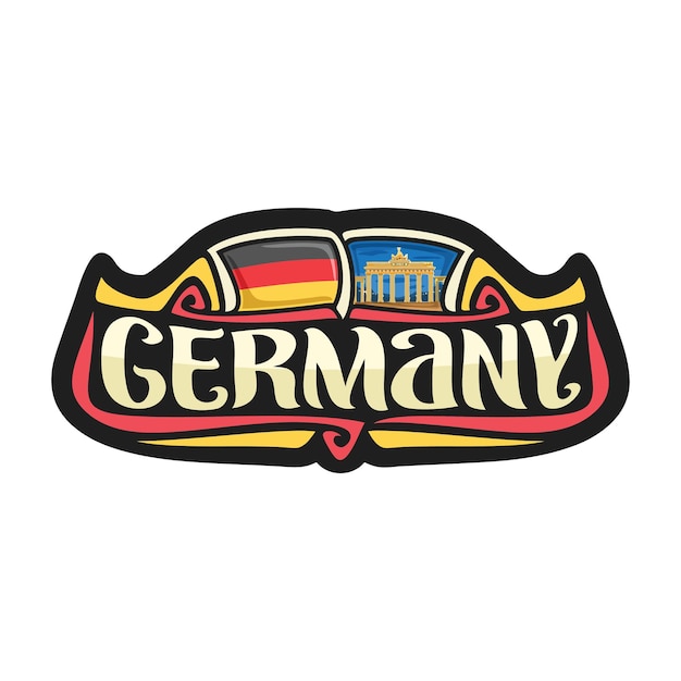 Germany Sticker Flag Logo Badge Travel Souvenir Illustration