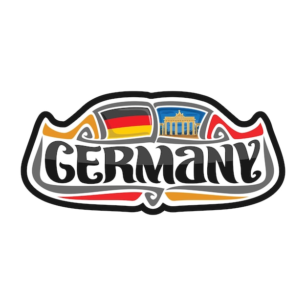 Illustrazione del ricordo di viaggio del distintivo del logo della bandiera dell'autoadesivo della germania