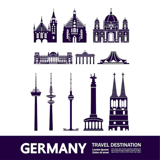 Germany travel destination  illustration.