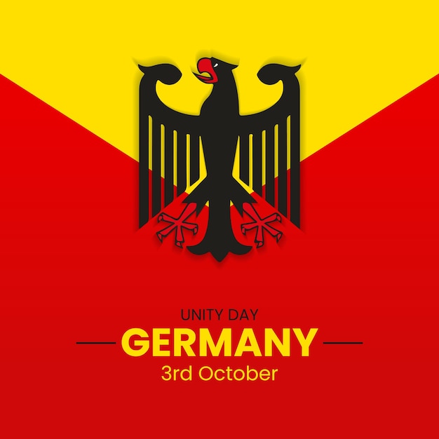 ドイツ統一デー ハッピー統一デー ドイツ 10 月 3 日統一デー グリーティング カード バナーまたはポスター