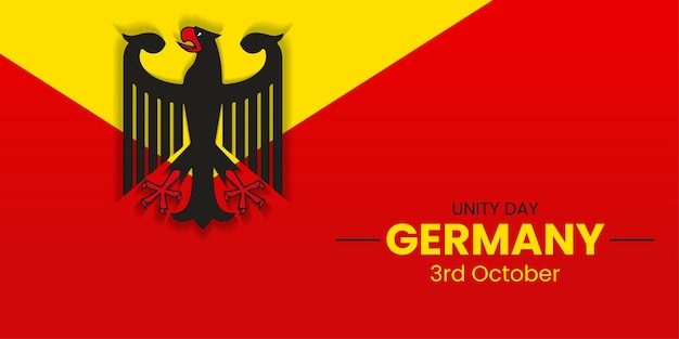 Giorno dell'unità della germania felice giorno dell'unità germania 3 ottobre biglietto d'auguri per il giorno dell'unità banner o poster