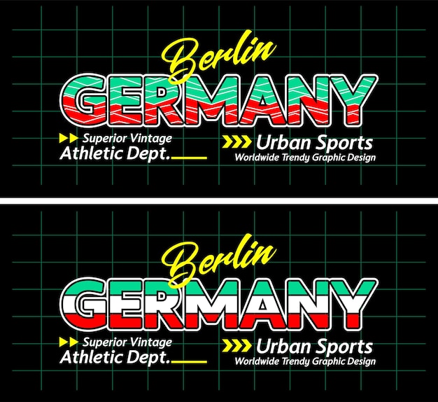 Germany urban line lettering sports style vintage college for print on t shirts etc