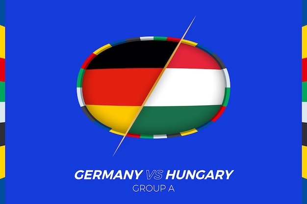germany vs hungary football match icon for european football tournament 2024