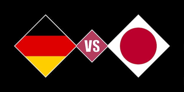 Germany vs Japan flag concept Vector illustration