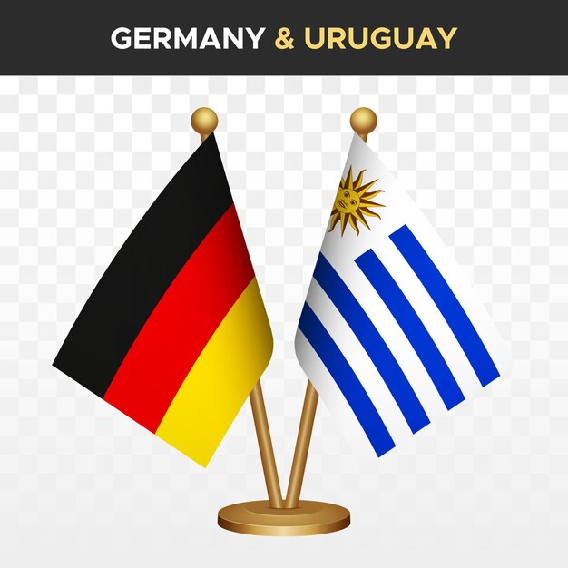 Vector germany vs uruguay flags 3d standing desk flag deutschland flagge