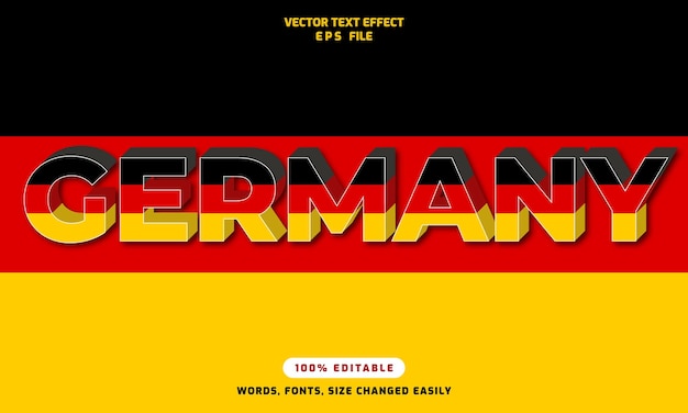 Germany words editable 3d text effects template stylish font vector illustration