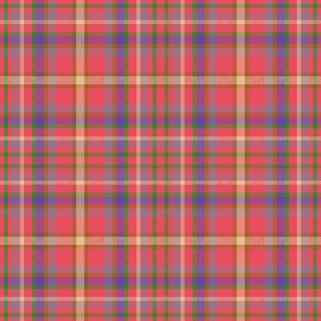 Geruite textielstof achtergrond vectortextuur patroon check tartan naadloos