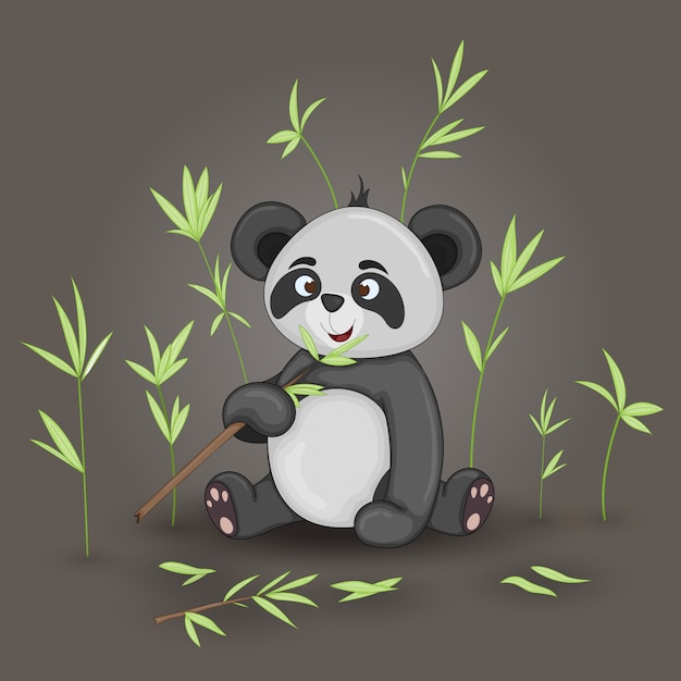 Geschenk ansichtkaart met cartoon dieren panda