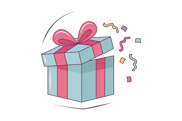 Geschenk doos Nieuwjaars sticker ontwerp