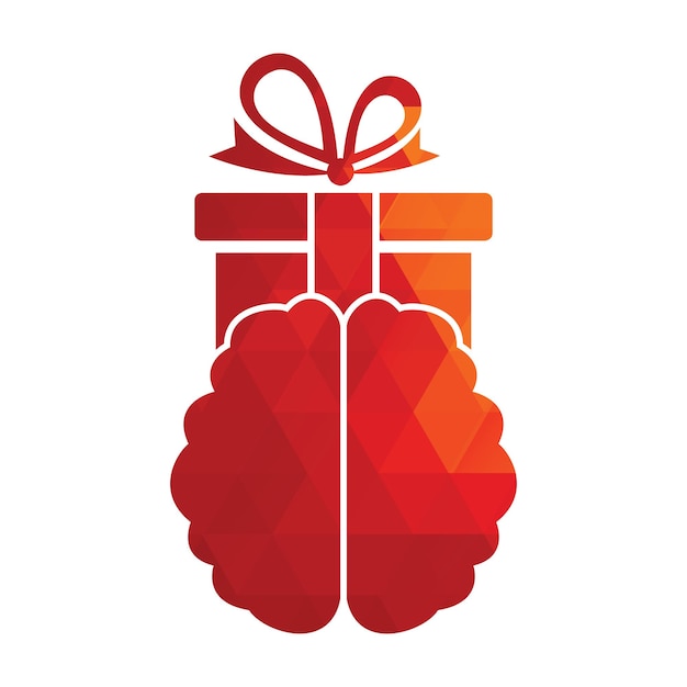 Geschenk hersenen logo pictogram ontwerp