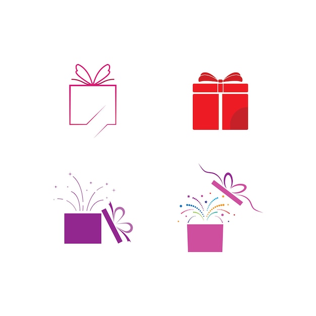 Geschenkdoos cadeauwinkel logo pictogram vector