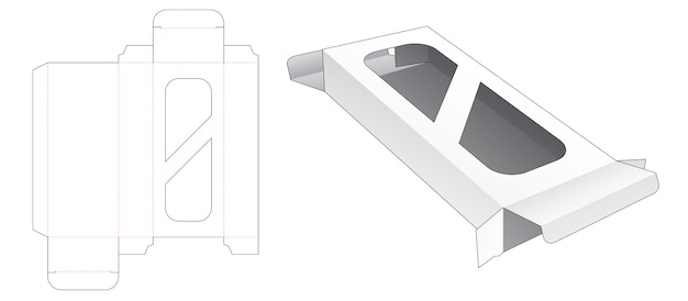 Geschenkdoos met gestanst sjabloon met 2 vensters