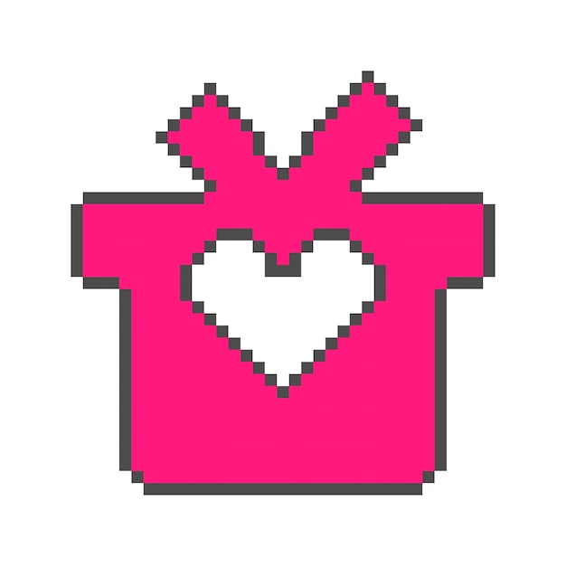 Geschenkdoos met hart pixel art icoon