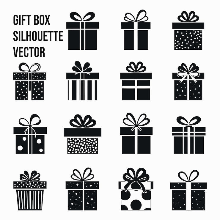 Vector geschenkdoosjes silhouette vector illustratie