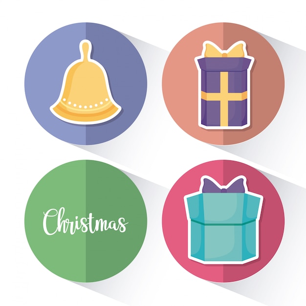 Geschenkdozen met set iconen van Kerstmis