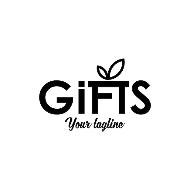 geschenken eenvoudig typografie vector logo ontwerp