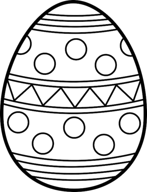 Geschetst Cartoon Painted Easter Egg Vector Handgetekende Illustratie