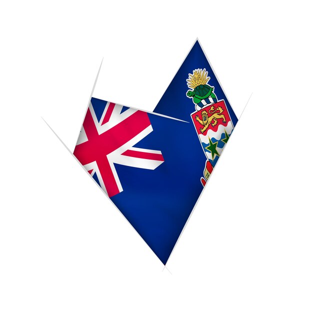 Geschetst krom hart met de vlag van de Kaaimaneilanden