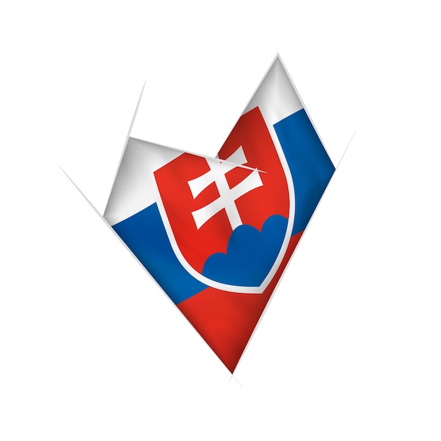 Geschetst krom hart met de vlag van slowakije
