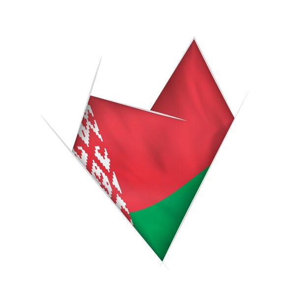Geschetst krom hart met Wit-Russische vlag
