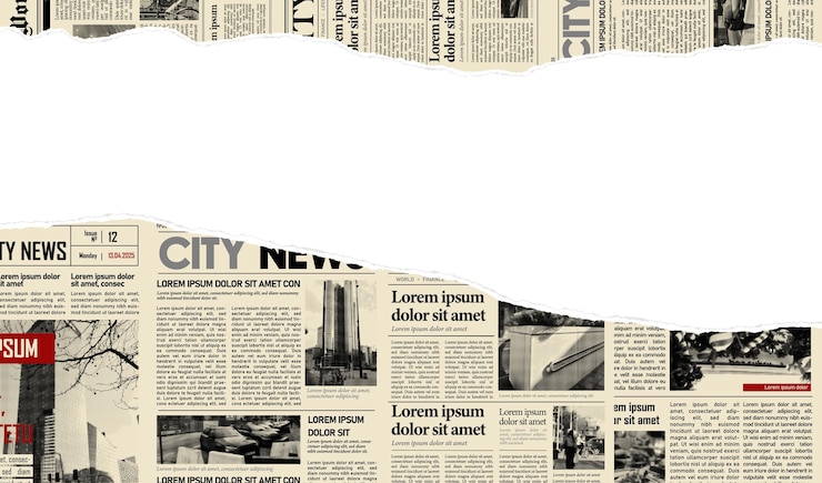 Vector gescheurde krantenrandbanner gekapte randen collage halftone elementen kader en plaats fo tekst concept uit papieren stukjes op witte achtergrond trendy design template vector illustratie